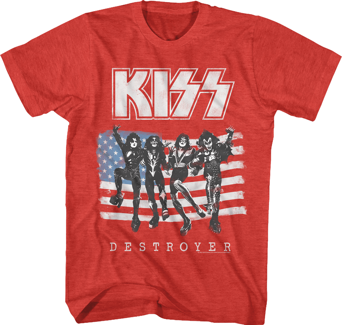 Shirt KISS - Destroyer Red Heather Slim Fit T-Shirt