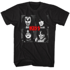 KISS Four Squares New Line Up Slim Fit T-Shirt