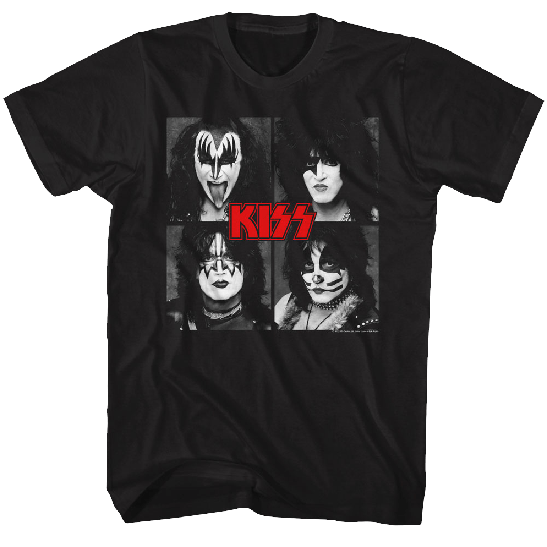 KISS Four Squares New Line Up Slim Fit T-Shirt
