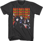 KISS - Repeat Logo Band Photo Dark Grey Slim Fit T-Shirt