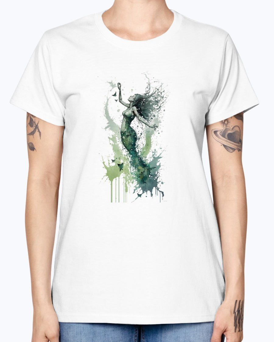 Shirts White / S Mermaid Watercolor Splash Women's Premium T-Shirt