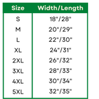 SIZE CHART MM-MSY-01S, MM-MSY-01M, MM-MSY-01L, MM-MSY-01X, MM-MSY-01XX, MM-MSY-01XXX