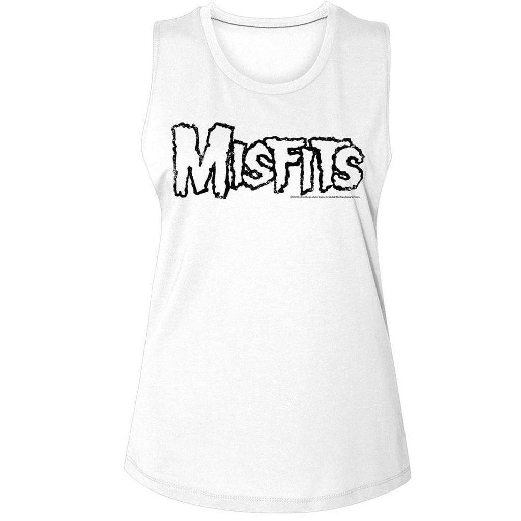 Misfits Logo Womens White Tank Top