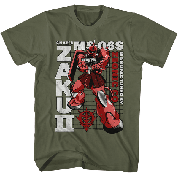 Mobile Suit Gundam - Gundam Zaku II Sheet Official T-Shirt