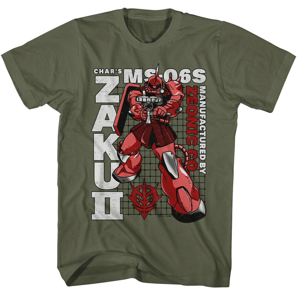 Shirt Mobile Suit Gundam - Gundam Zaku II Sheet Official T-Shirt