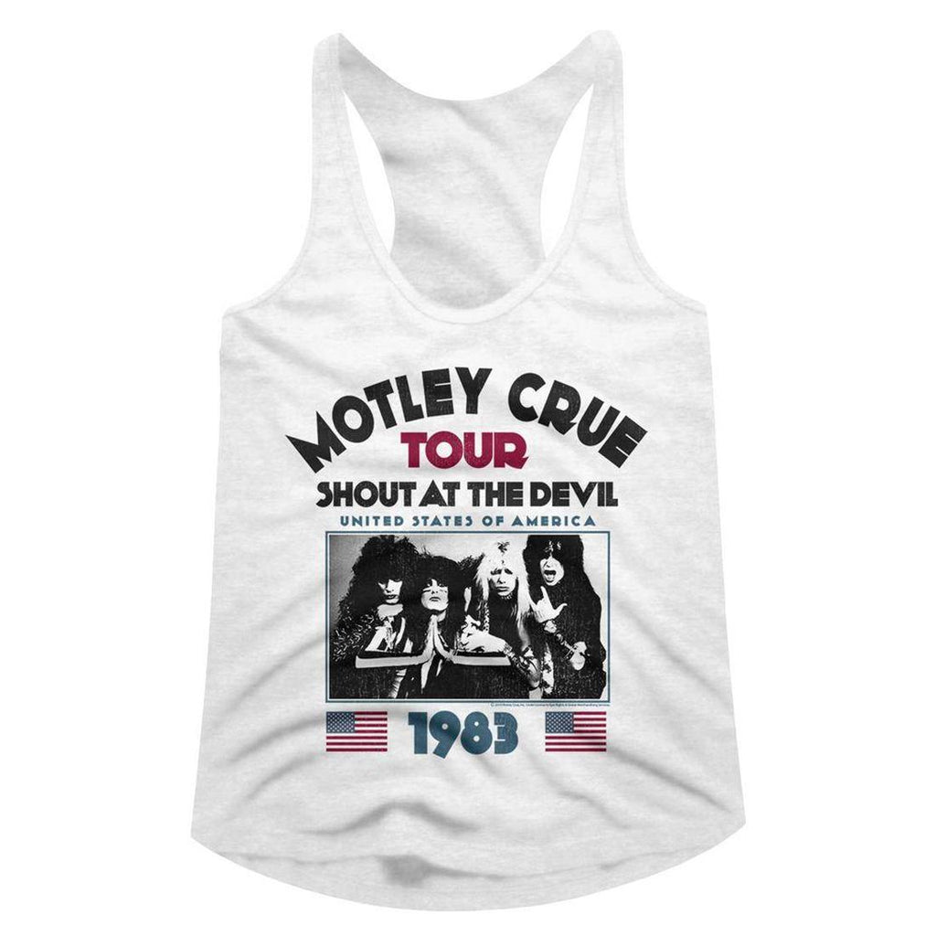 Motley Crue Shout 83 Tour Juniors Racer Back Tank Top