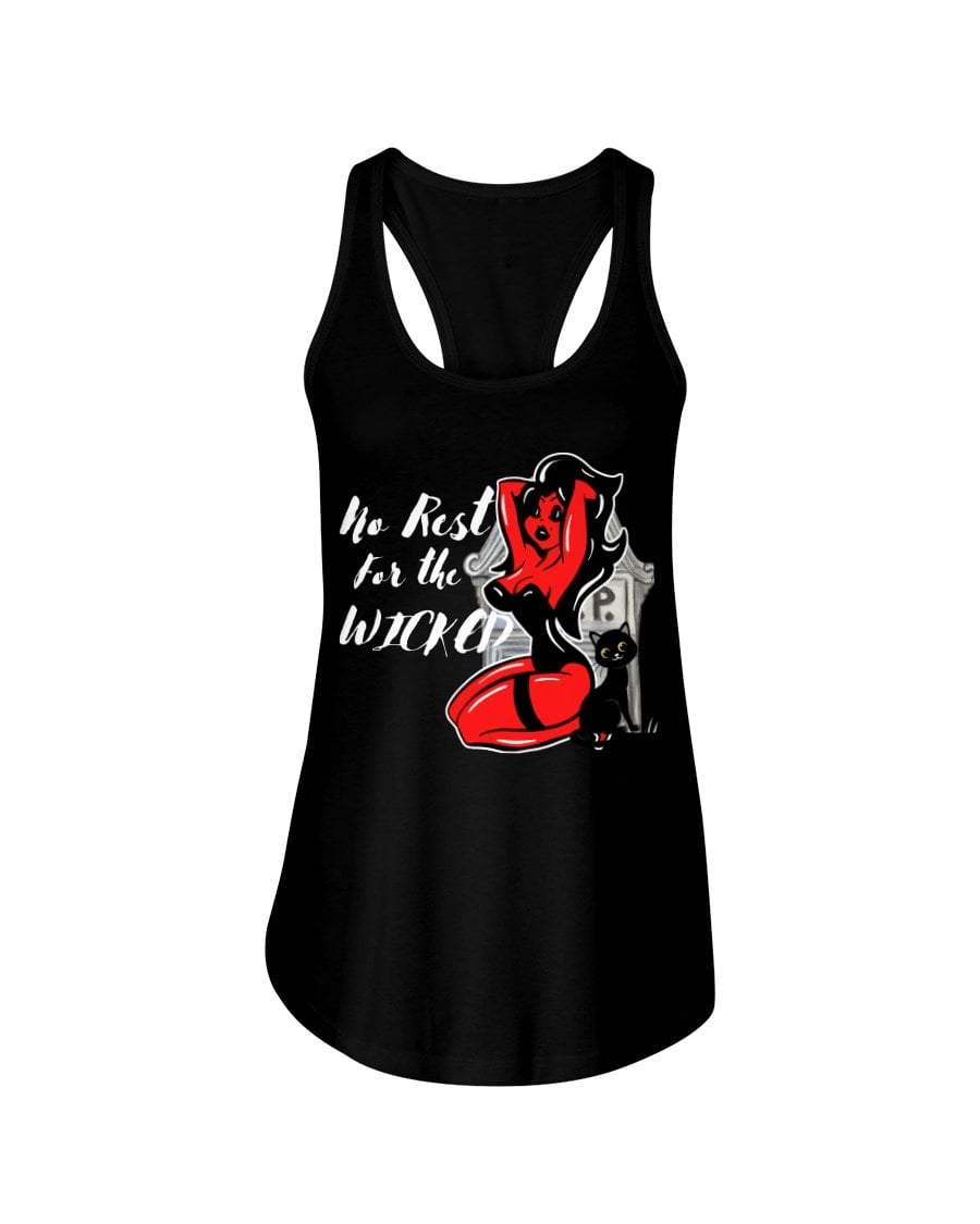 Shirts Black / XS No Rest for the Wicked Devil Girl Juniors Racerback Tank