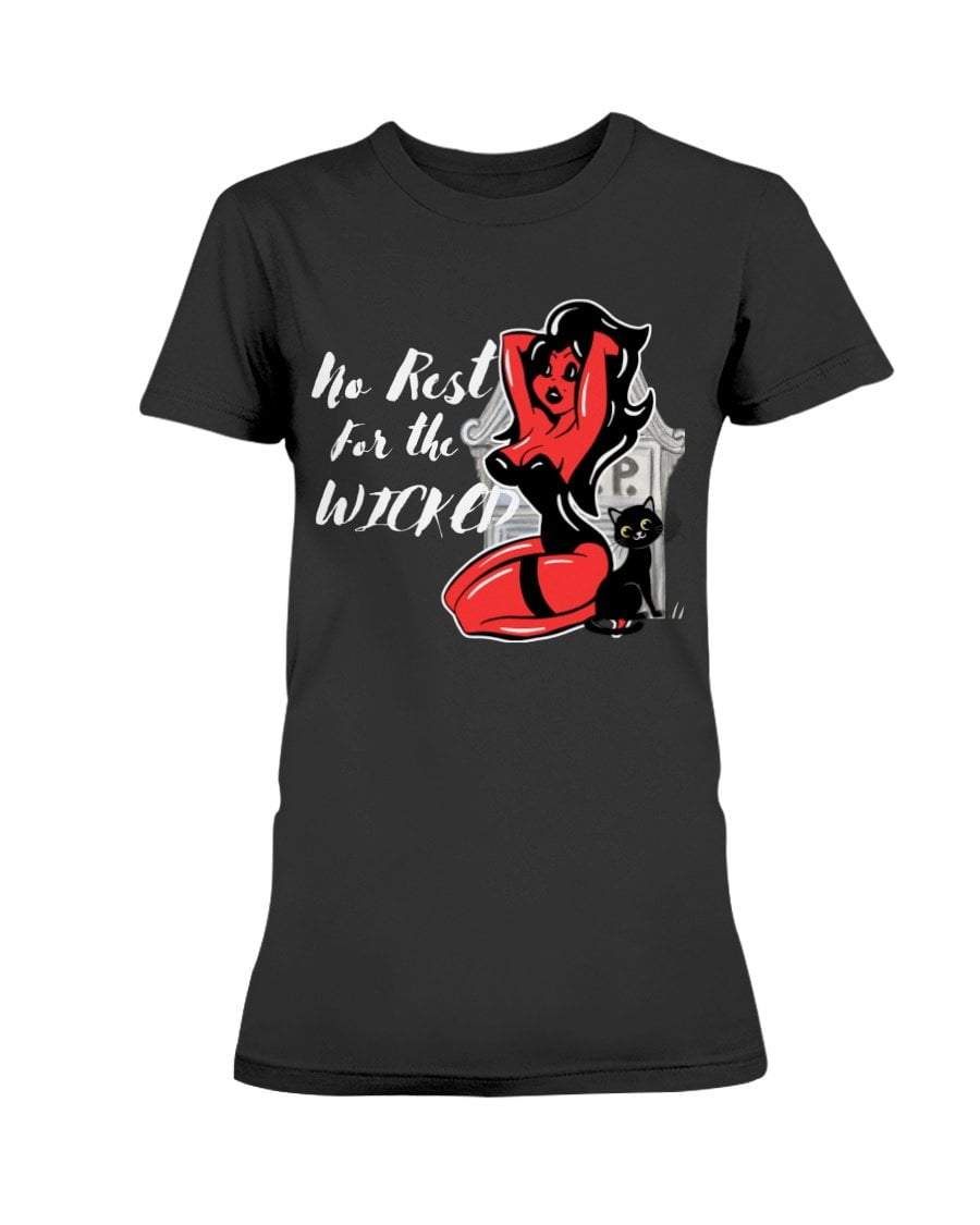 Shirts Black / S No Rest for the Wicked Devil Girl Juniors T-Shirt
