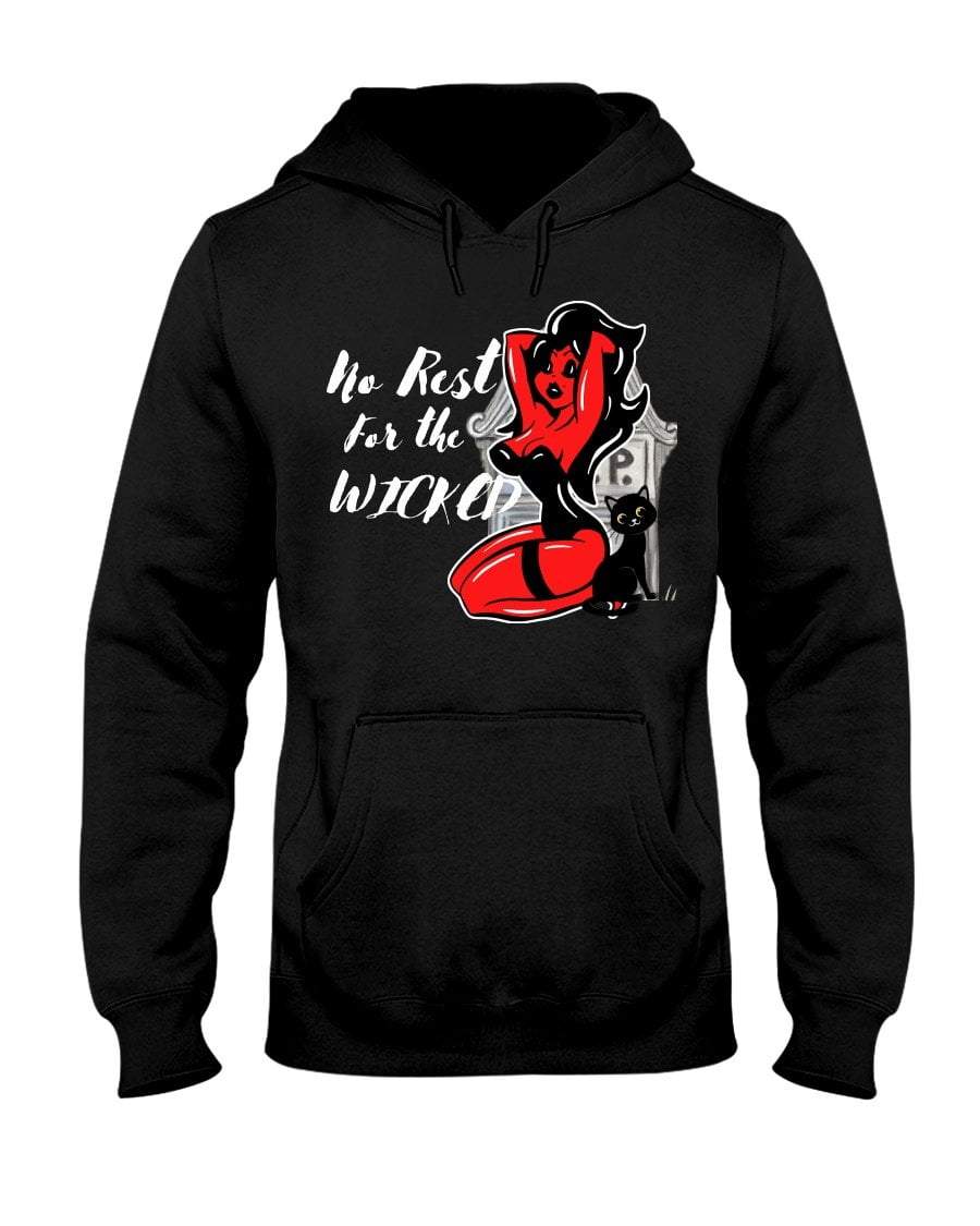 Black / S No Rest for the Wicked Devil Pullover Hoodie FUEL-4C34FDA