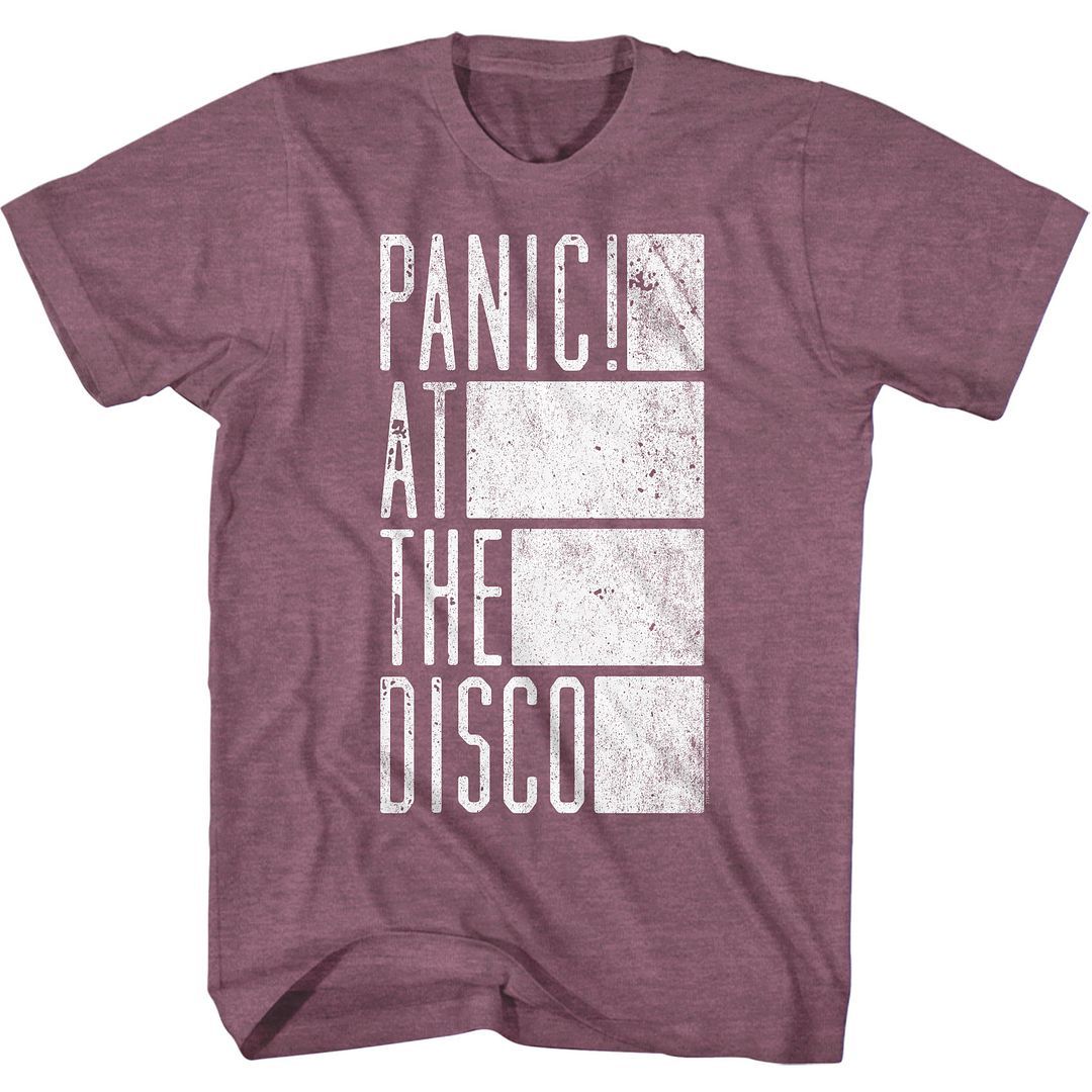 Panic at the Disco - Box Logo Maroon Heather T-Shirt