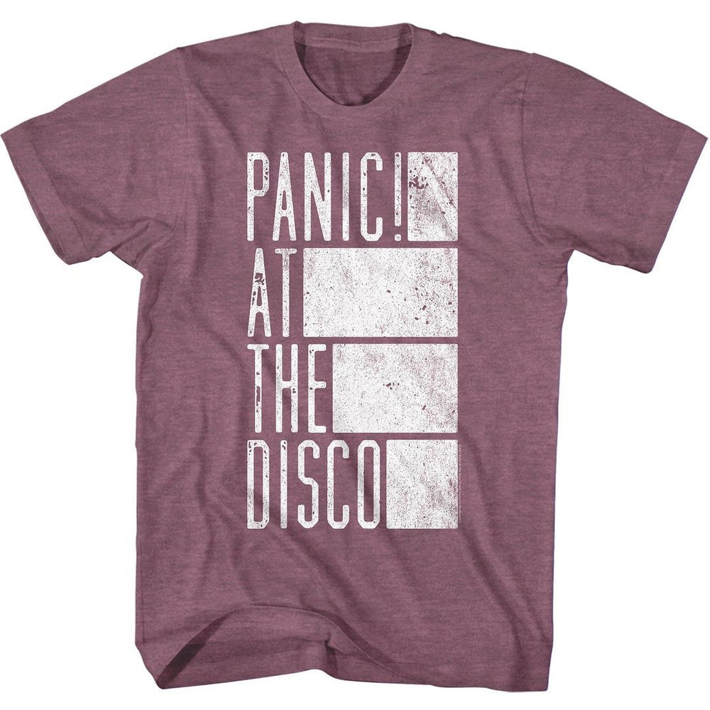Shirt Panic at the Disco - Box Logo Maroon Heather T-Shirt