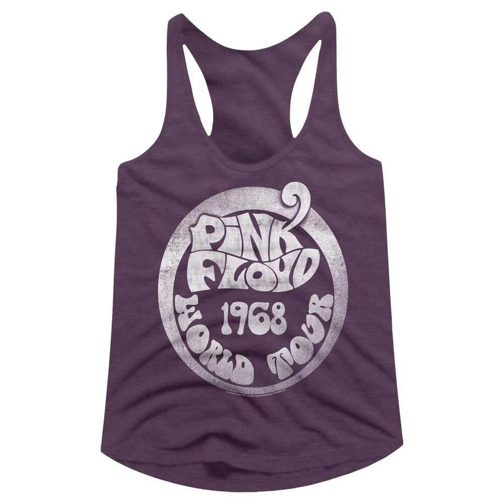Shirt Pink Floyd 68 World Tour Juniors Racer Back Tank Top