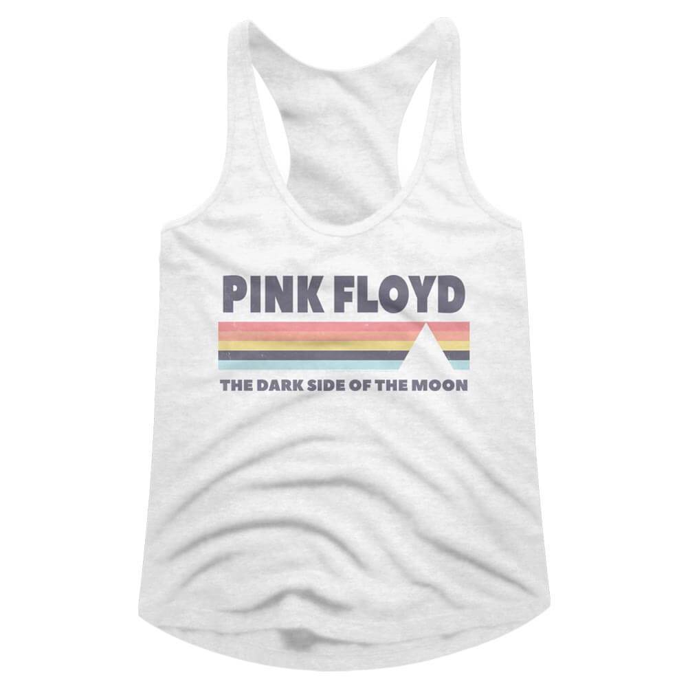 Shirt Pink Floyd Dark Side White Juniors Racer Back Tank Top