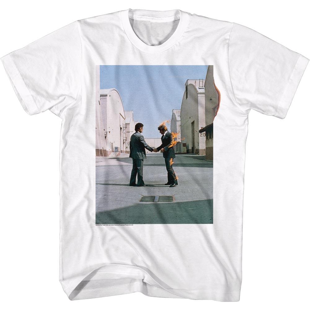Shirt Pink Floyd - Man on Fire White Slim Fit T-Shirt