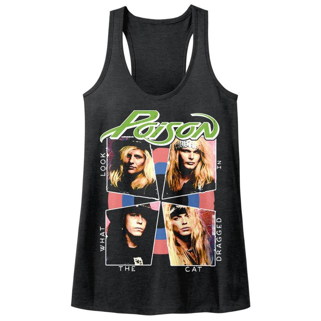 Poison Cat Dragged In Women's Racer Back Tank Top