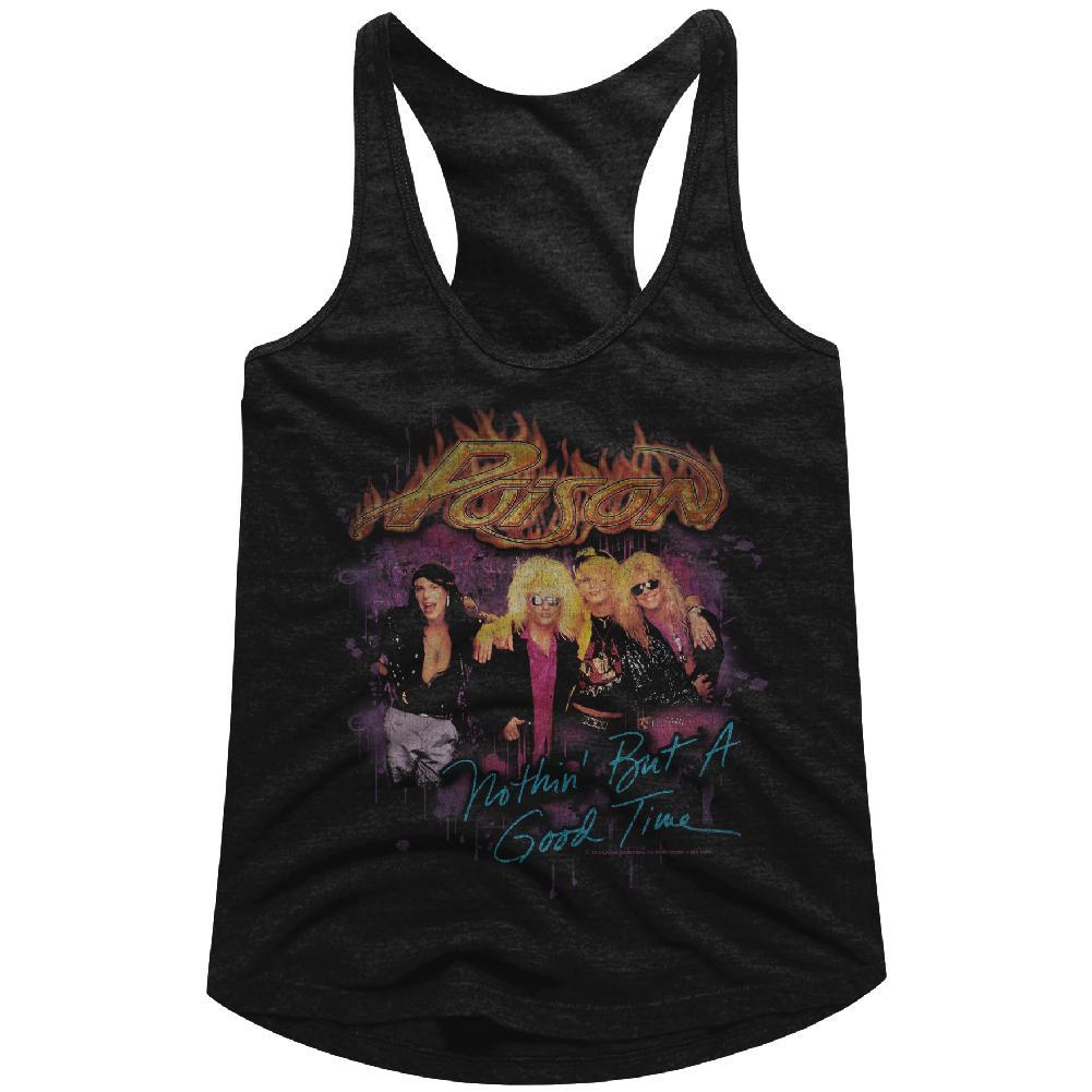 Shirt Poison Cat Good Time Distressed Juniors Racer Back Tank Top