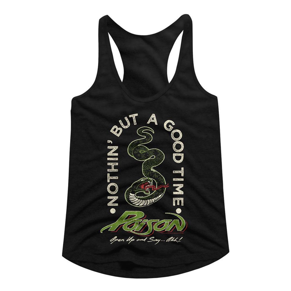 Shirt Poison Nothing But A Good Time Snake Juniors Racer Back Tank Top