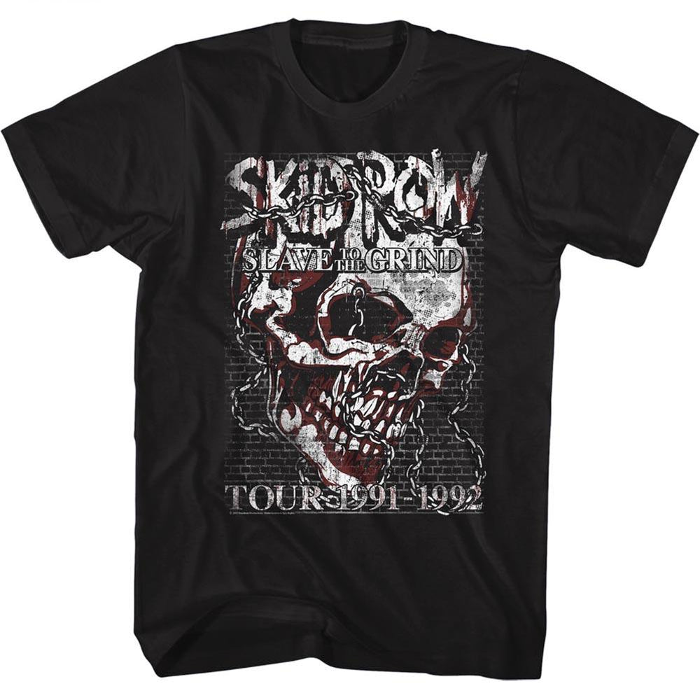 Shirt Skid Row Skull Chain Black Slim Fit T-Shirt