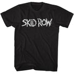 Skid Row White Logo Black Slim Fit T-Shirt