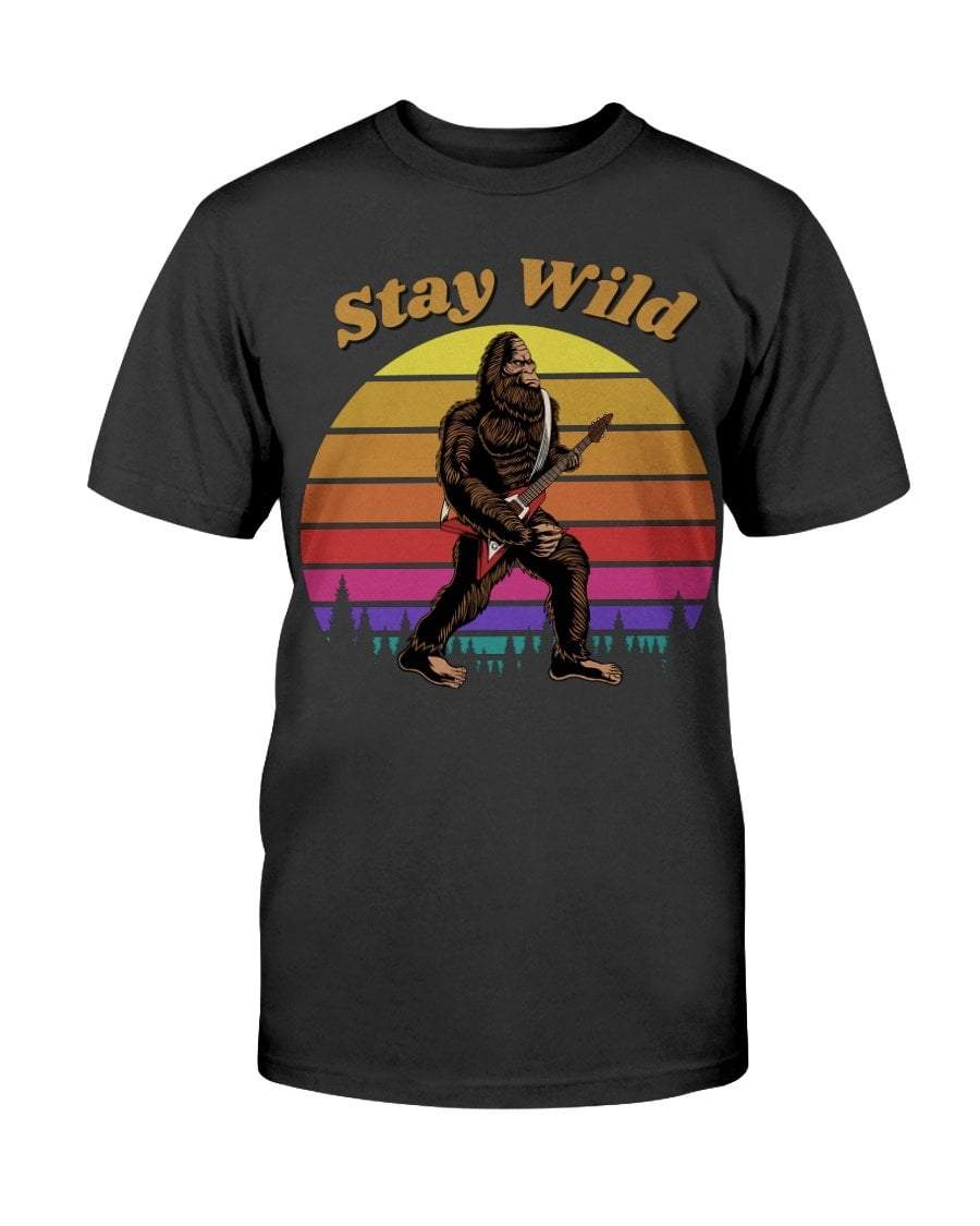 Black / S Stay Wild Bigfoot Guitar T-Shirt FUEL-8A6D84E