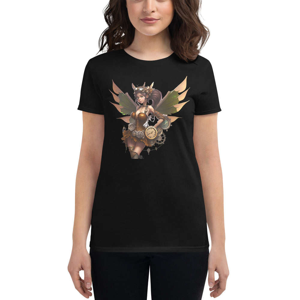 Black / S Steampunk Clockwork Fairy Women's Premium T-shirt