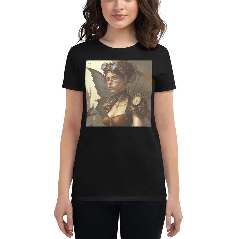 Shirt Black / S Steampunk Fairy Brass Wings Women's Premium T-shirt