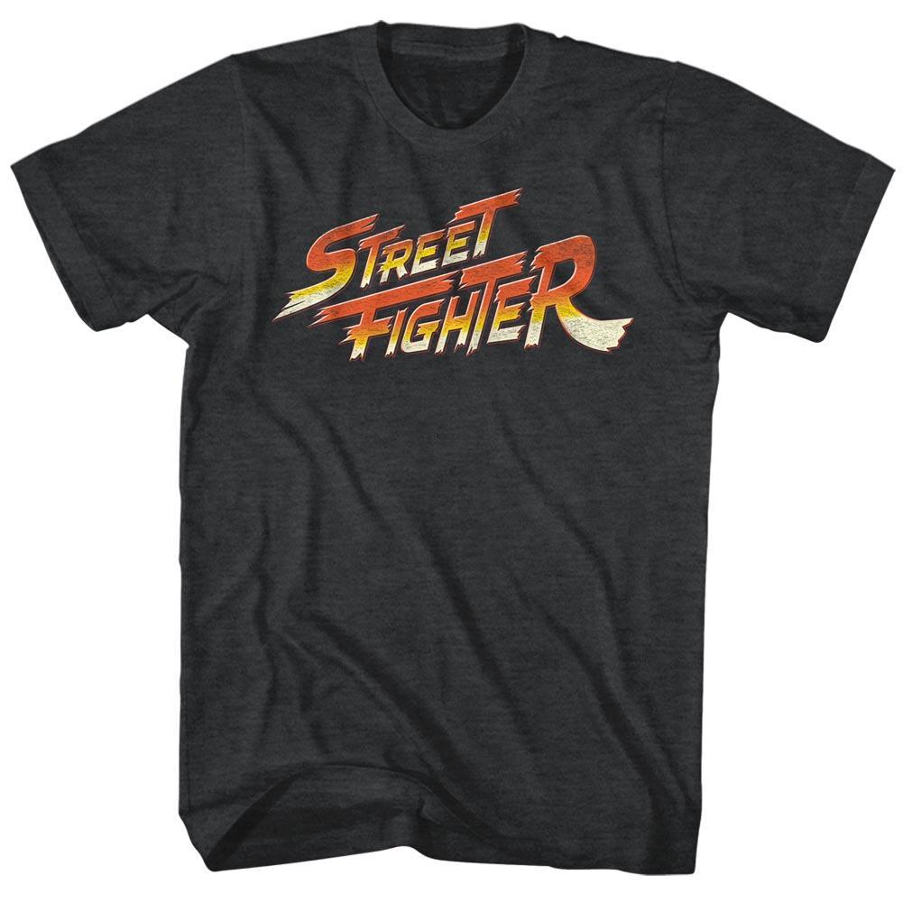 Street Fighter Logo Black Heather Soft Fit T-Shirt