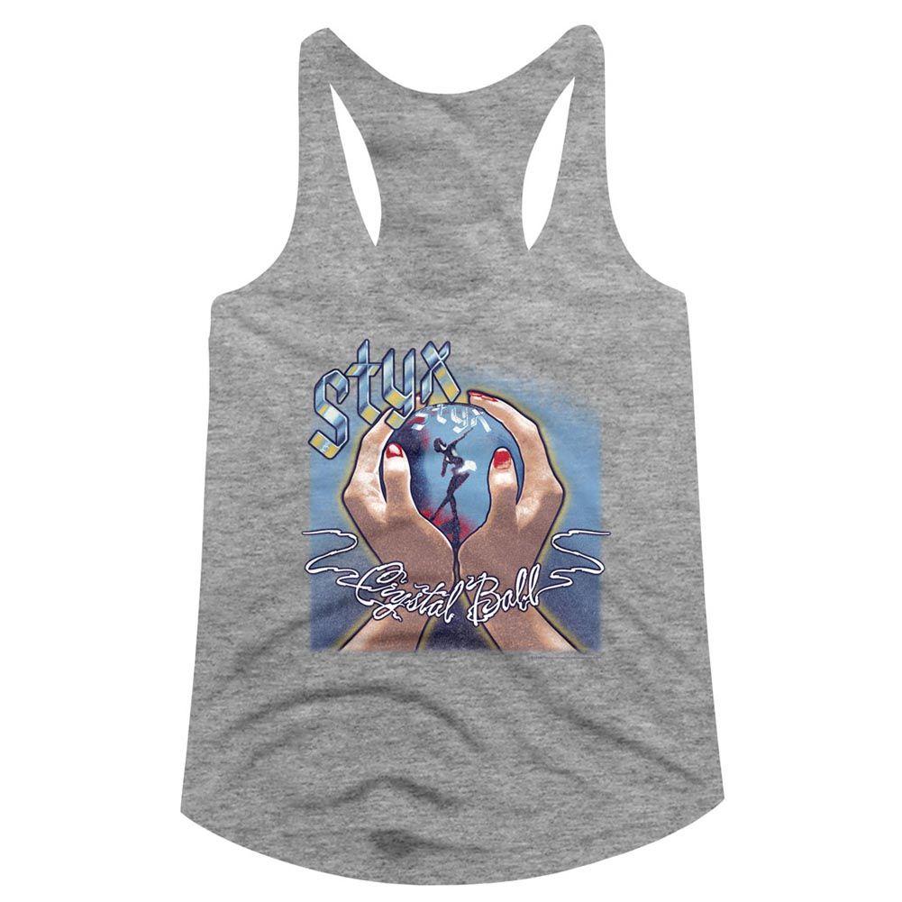 Styx Crystal Ball Grey Women's Racerback Tank Top