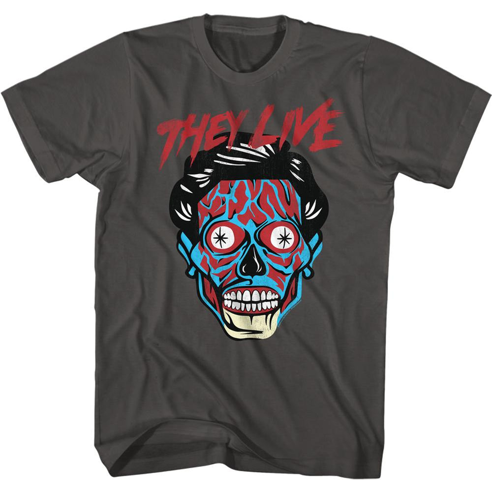 Shirt They Live - Alien Head Grey Slim Fit T-Shirt