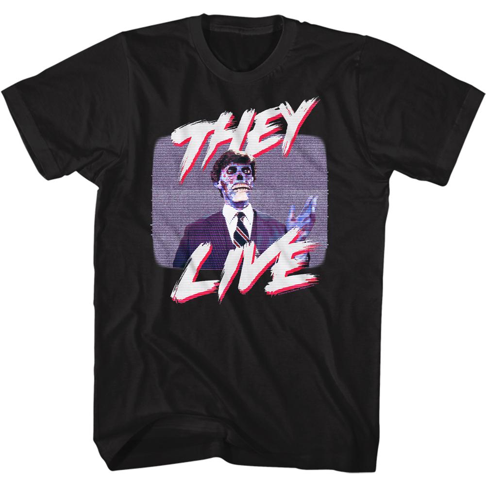 They Live - Alien Speech Black Slim Fit T-Shirt