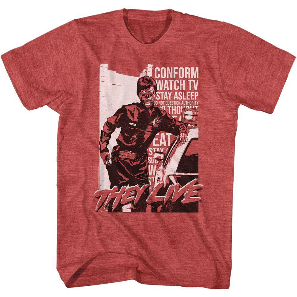 Shirt They Live - Conform Red Heather Slim Fit T-Shirt