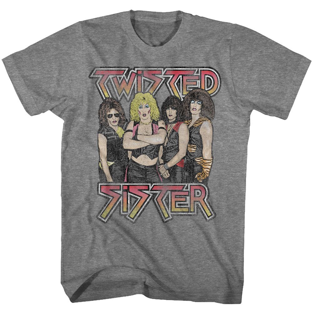 Shirt Twisted Sister Distressed Band and Logo Official T-Shirt