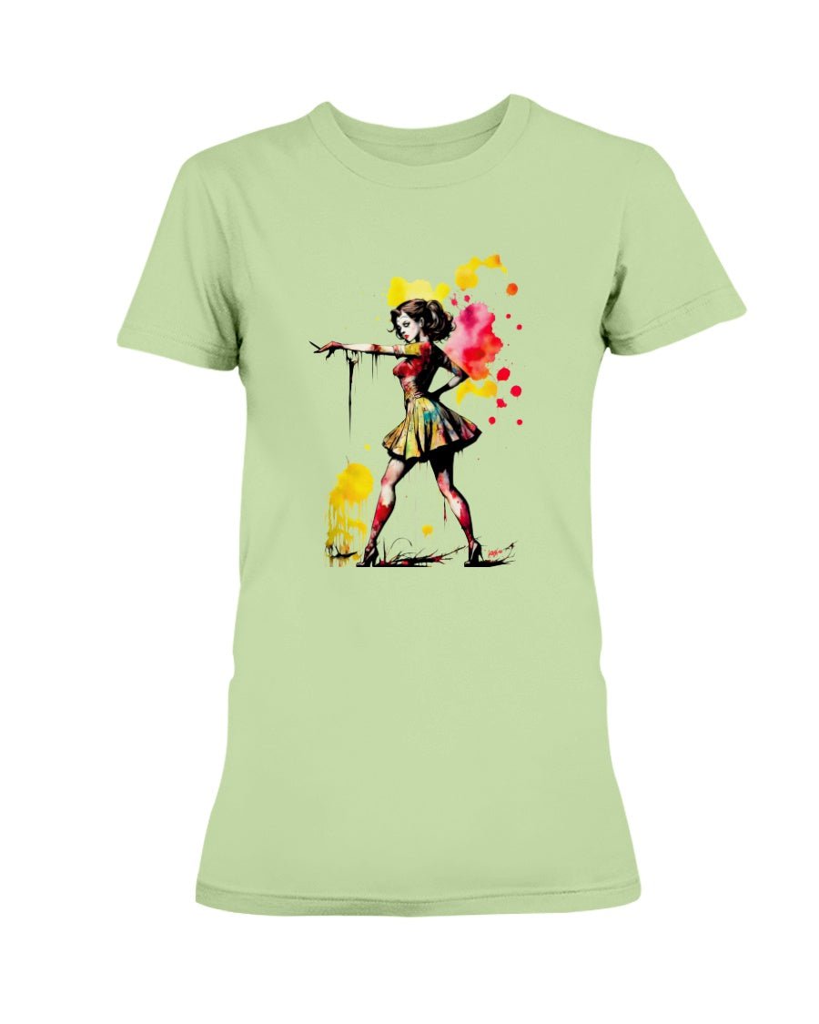 Green / XS Zombie A Go Go Pin Up Girl Women's T-Shirt FUEL-B37B8CF