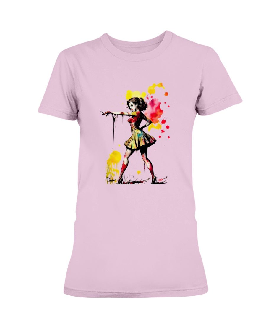 Light Pink / XS Zombie A Go Go Pin Up Girl Women's T-Shirt FUEL-607DEB9
